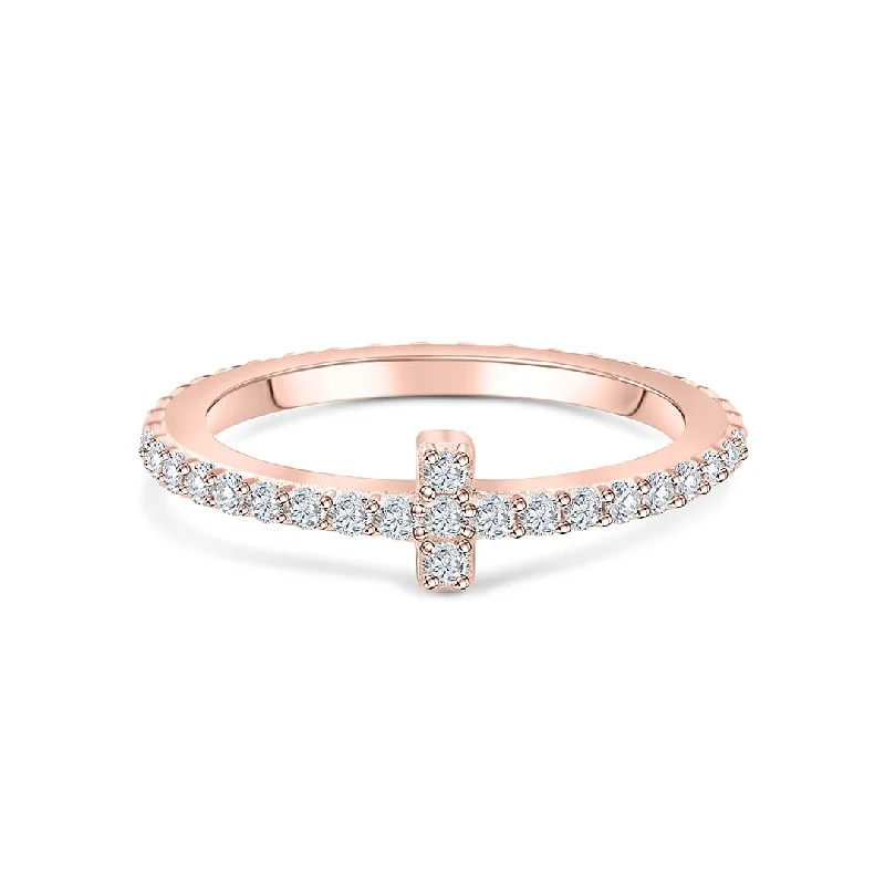 Trendy Silver Ring-The Stella - Rose Gold