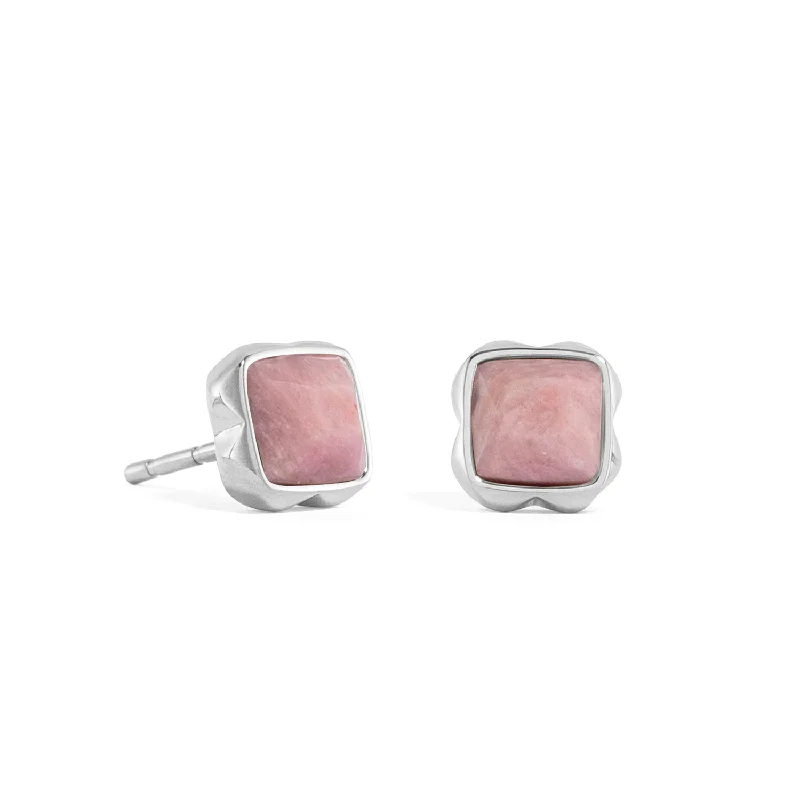 Rose Gold Earrings-Coeur De Lion July Birthstone Pink Rhodochrosite Stud Earrings