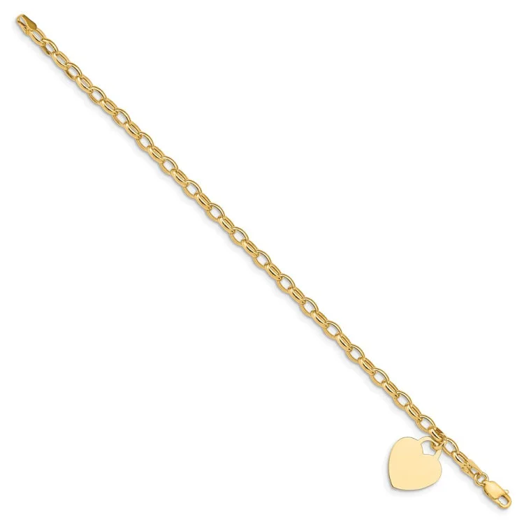 Elegant Gemstone Charm Bracelets-14k Heart Charm Bracelet