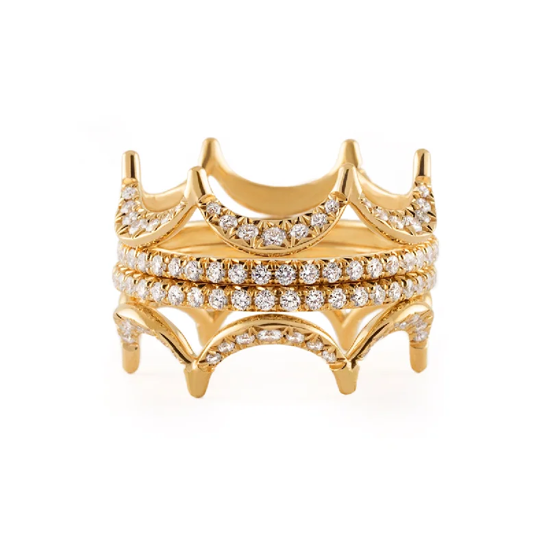 Women's Sapphire Ring-Jado Crown -  Sunshine Quartet