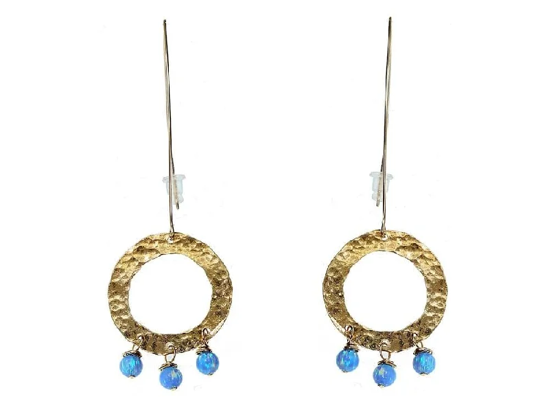 Bohemian Style Earrings-Yaron Morhaim Twice Around Opal Drop Earrings