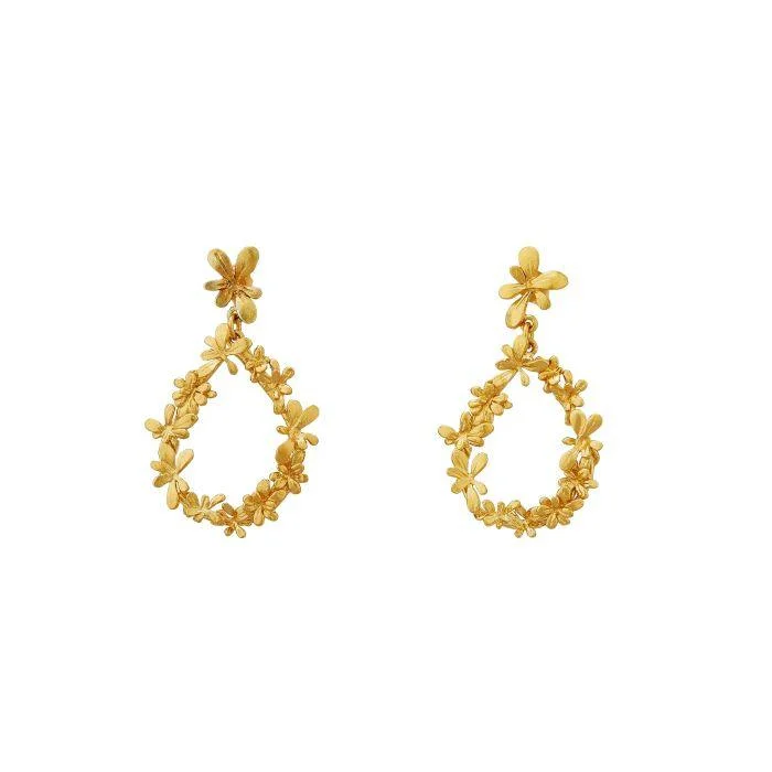 Luxury Diamond Earrings-Alex Monroe Sprouting Rosette Teardrop Earrings