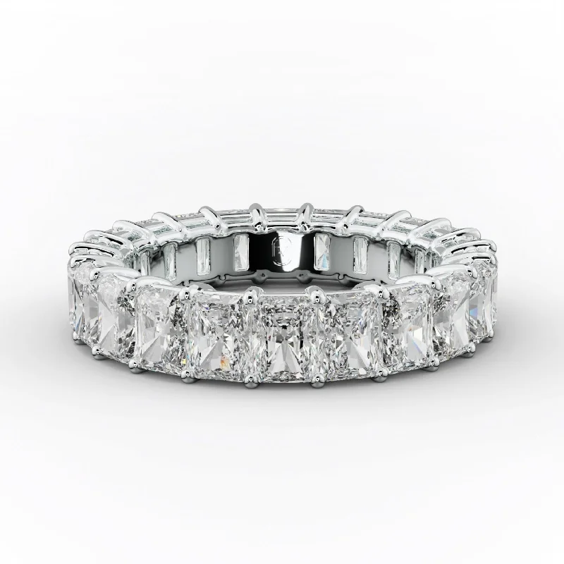 Infinity Love Ring-6.0 Carat Radiant Cut Diamond Eternity Band Shared Prong