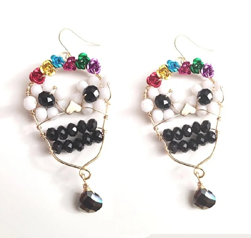 Cute Heart Earrings-Sugar Skull Frida Earrings