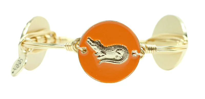 Sparkling Diamond Bangles-The Orange Alligator Bangle Bracelet