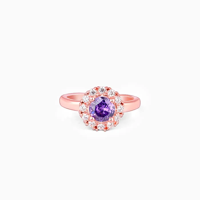 Fancy Diamond Ring-Rose Gold Amethyst Radiance Ring