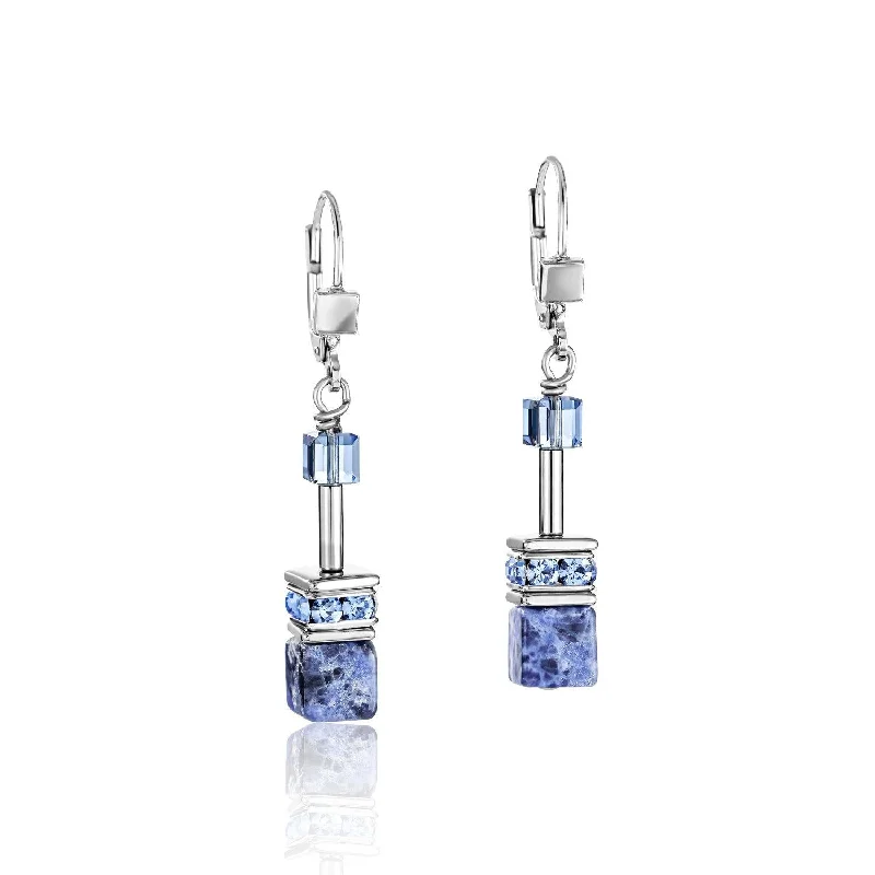 Nature Inspired Earrings-Coeur De Lion GeoCUBE® Sodalite & Haematite Blue Earrings