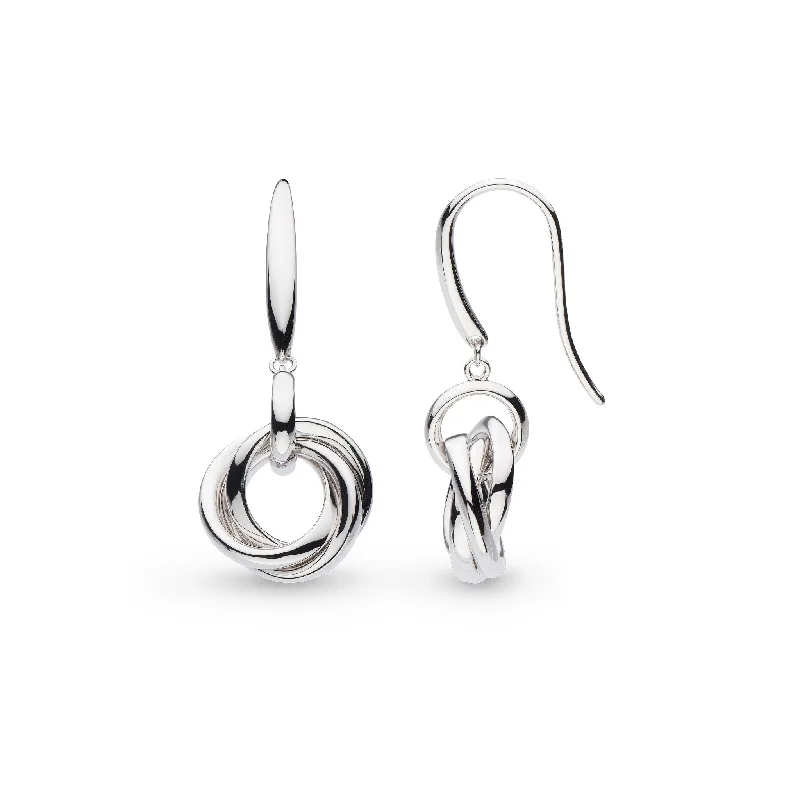 Luxury Diamond Earrings-Kit Heath Sterling Silver Trilogy Link Drop Earrings