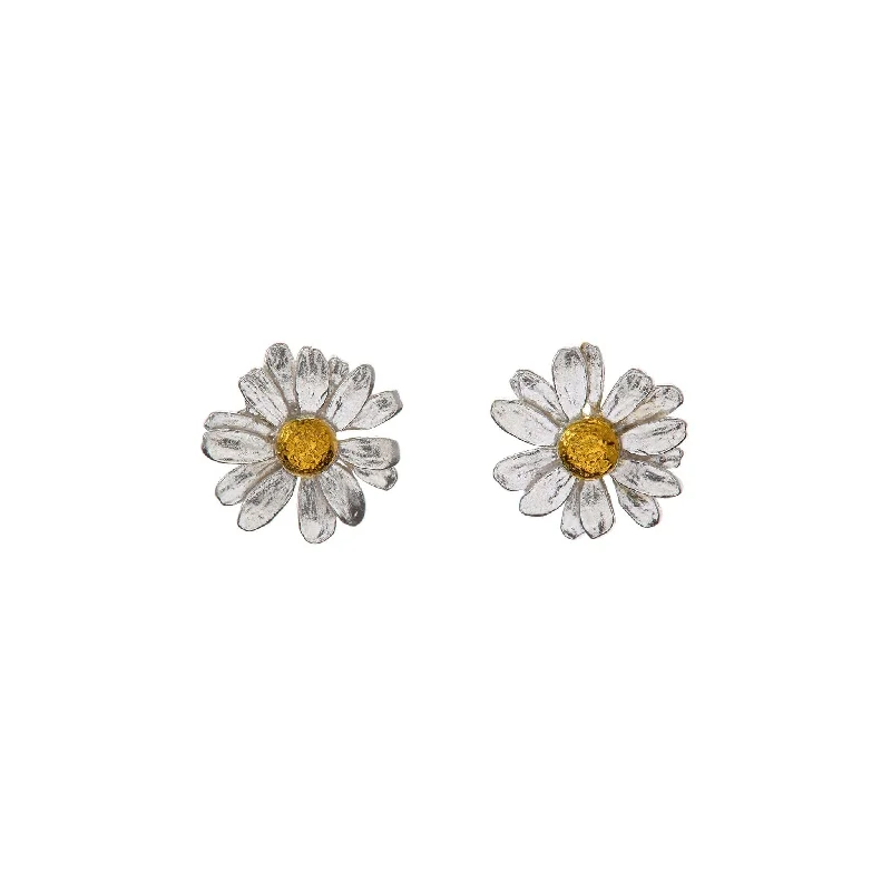 Sterling Silver Earrings-Alex Monroe Classic Daisy Stud Earrings