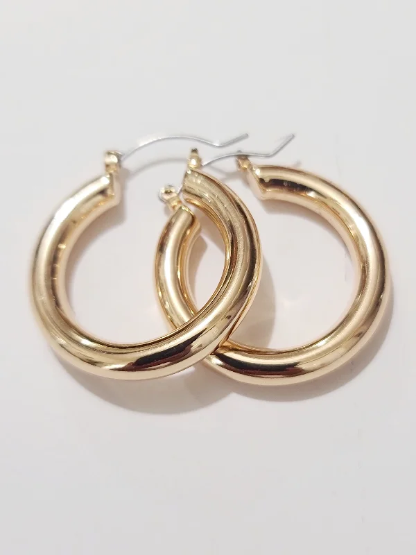 Minimalist Gold Earrings-Huggie Gold Hoop Earrings