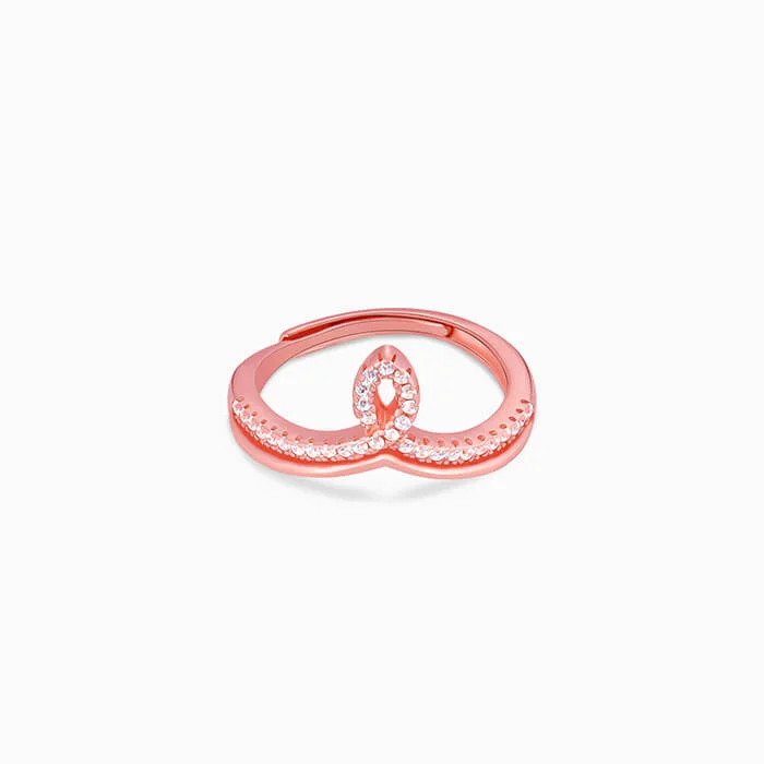 Simple Stacking Ring-Rose Gold Zircon Flame Ring