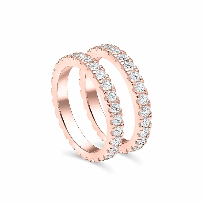 Custom Name Ring-The Eternity Stacking Set - Rose Gold