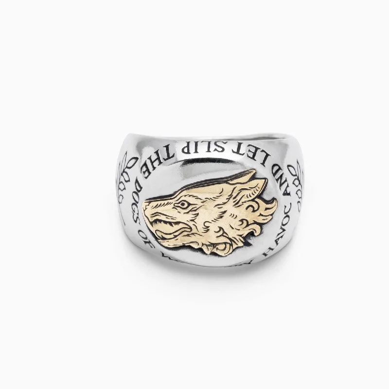 Silver Heart Ring-Dogs of War Signet