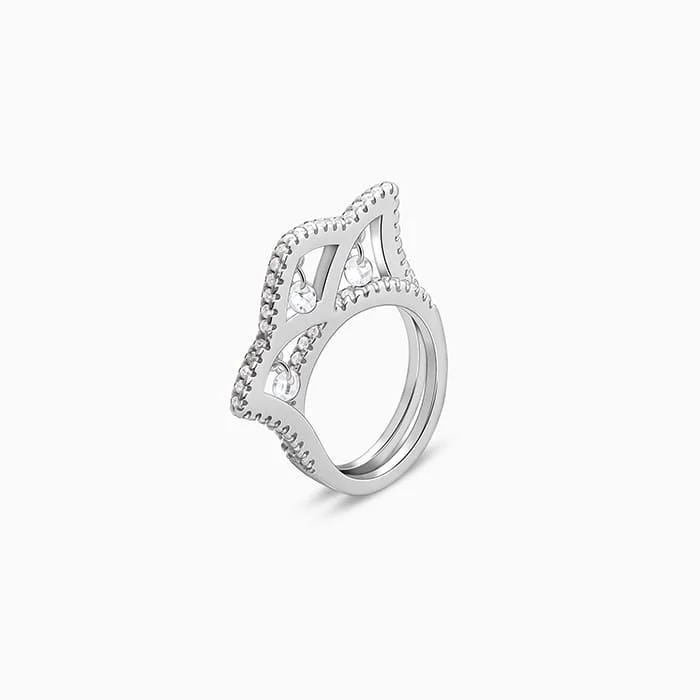 Trendy Silver Ring-Silver Regal Crown Ring