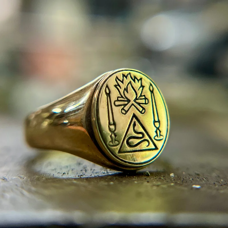 Custom Gemstone Engagement Ring-Grimoire Signet