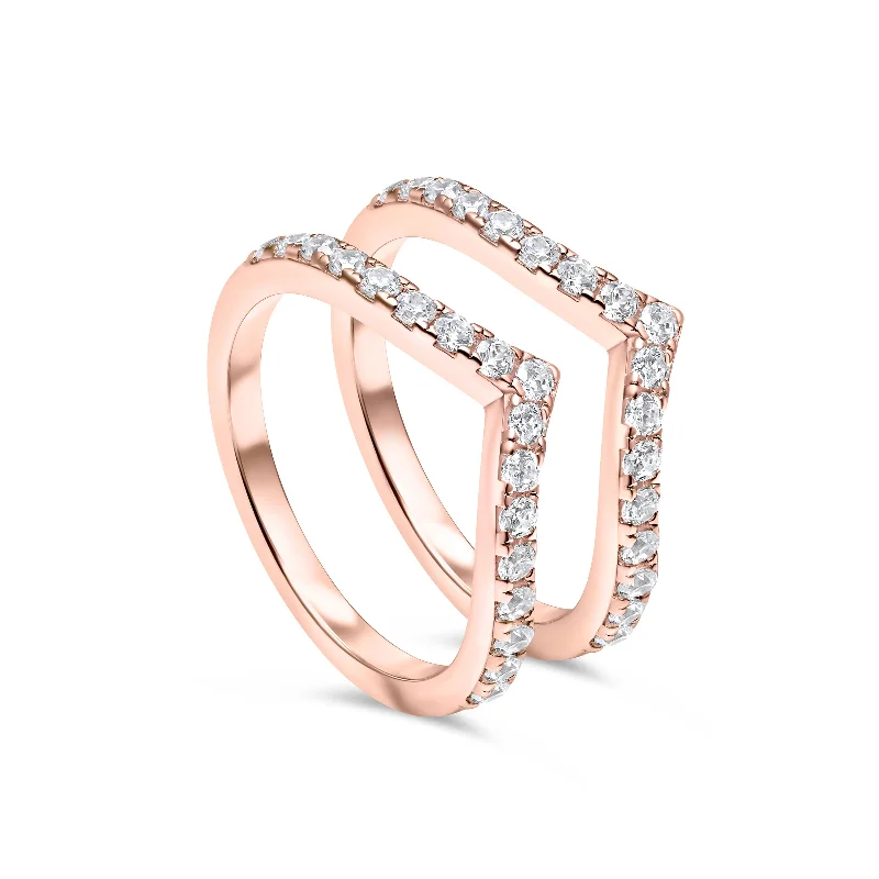 Handcrafted Silver Ring-The Zoey Stacking Set - Rose Gold