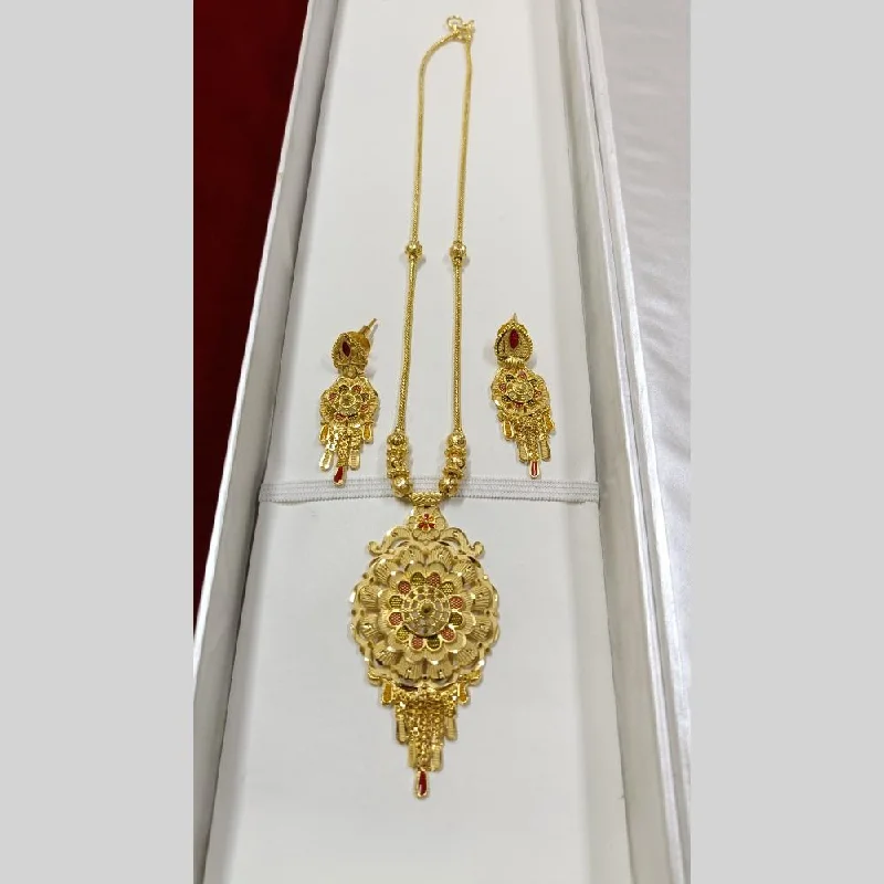 Modern Designer Necklace-Pari Art Jewellery Forming Long Necklace Set