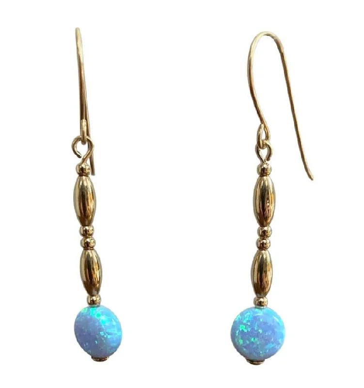 Rainbow Gem Earrings-Yaron Morhaim Gold Round Opal Drop Earrings