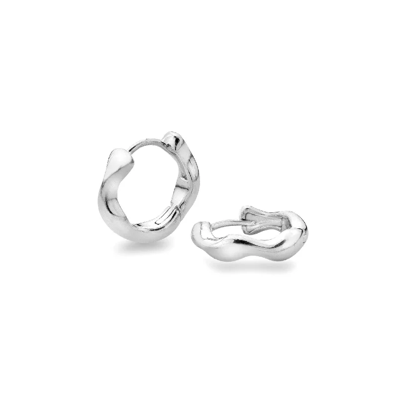 Beautiful Diamond Earrings-Sea Gems Gulf Stream Twist Hoop Earrings