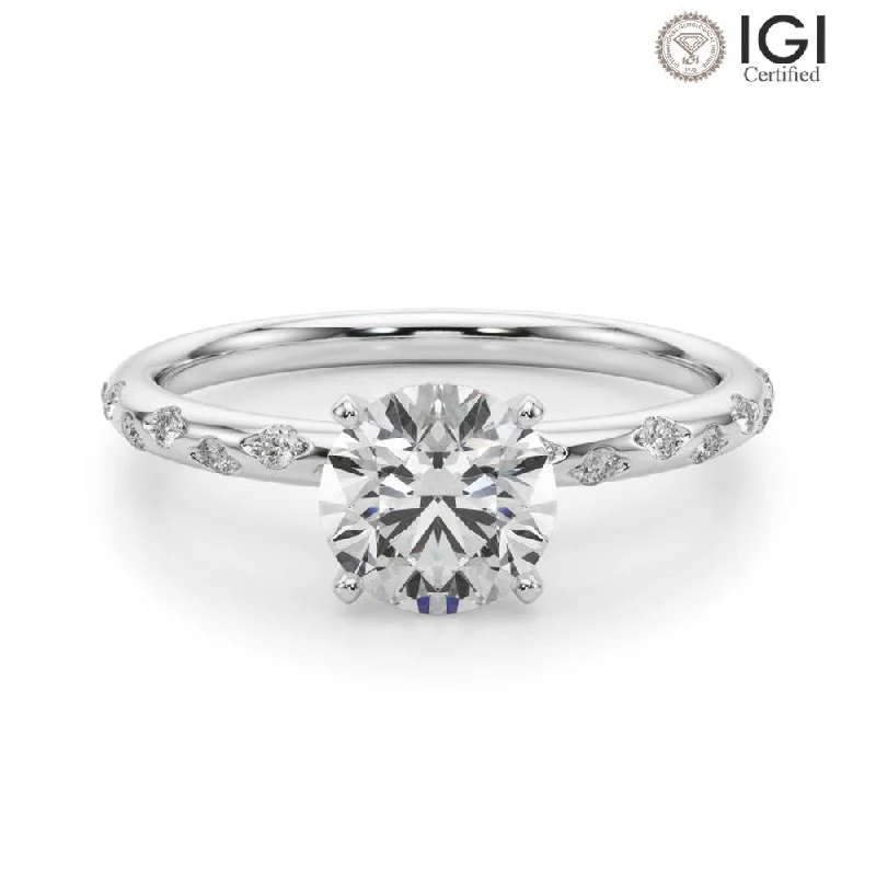 Men's Wedding Ring Set-Blair Round Lab Grown Diamond Solitaire Engagement Ring IGI Certified