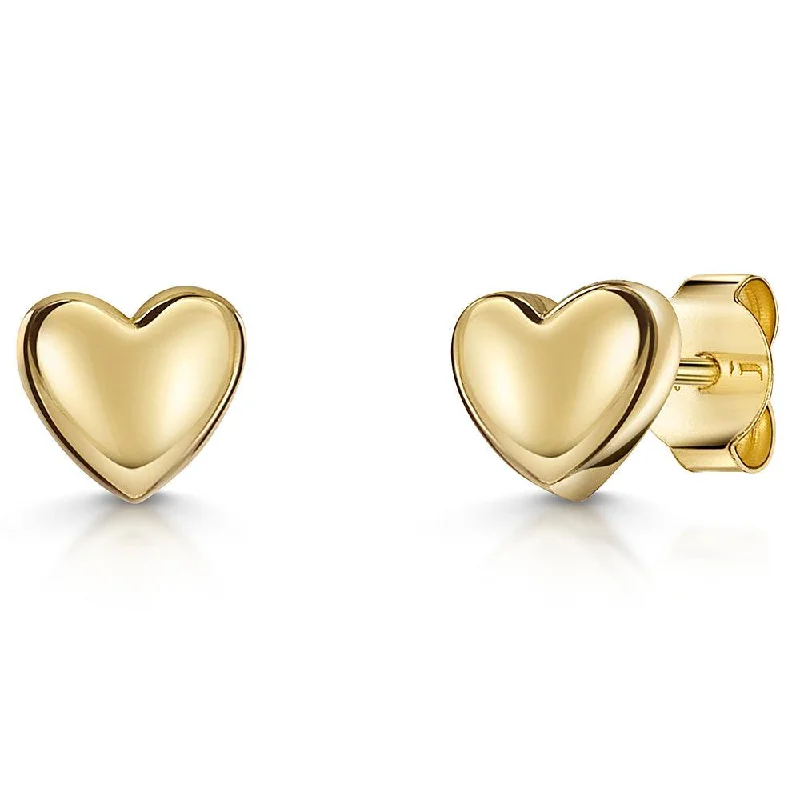 Geometric Drop Earrings-Jools Gold Chunky Heart Stud Earrings