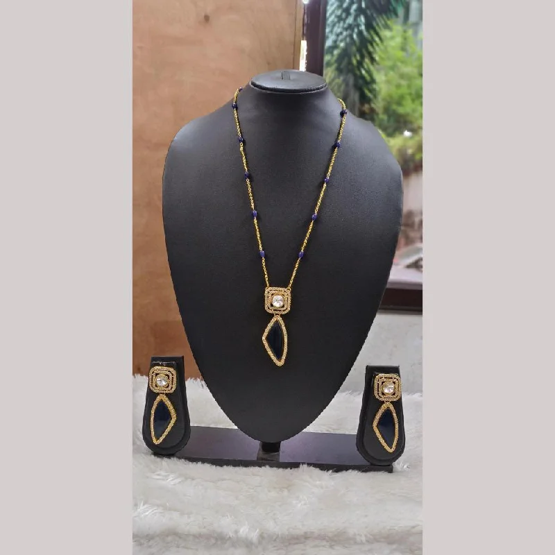 Delicate Gold Chain Necklace-Palak Art Gold Plated Austrian Stone Necklace Set