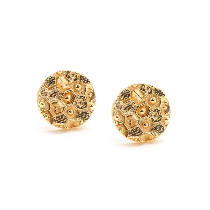 Modern Gemstone Earrings-Dainty London Gold Mini Hemera Stud Earrings