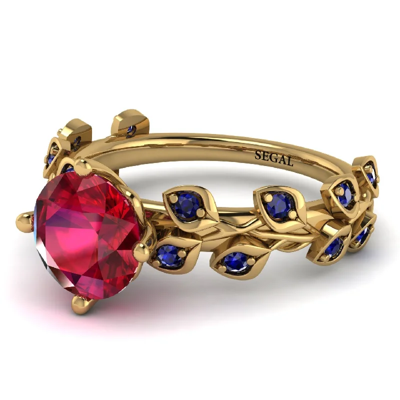 Statement Cocktail Ring-Leaves All Around Ruby Ring - Sydney 2ct No. 70