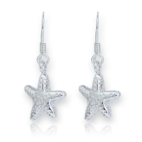 Bridal Earrings Set-Lavan Silver Starfish Earrings