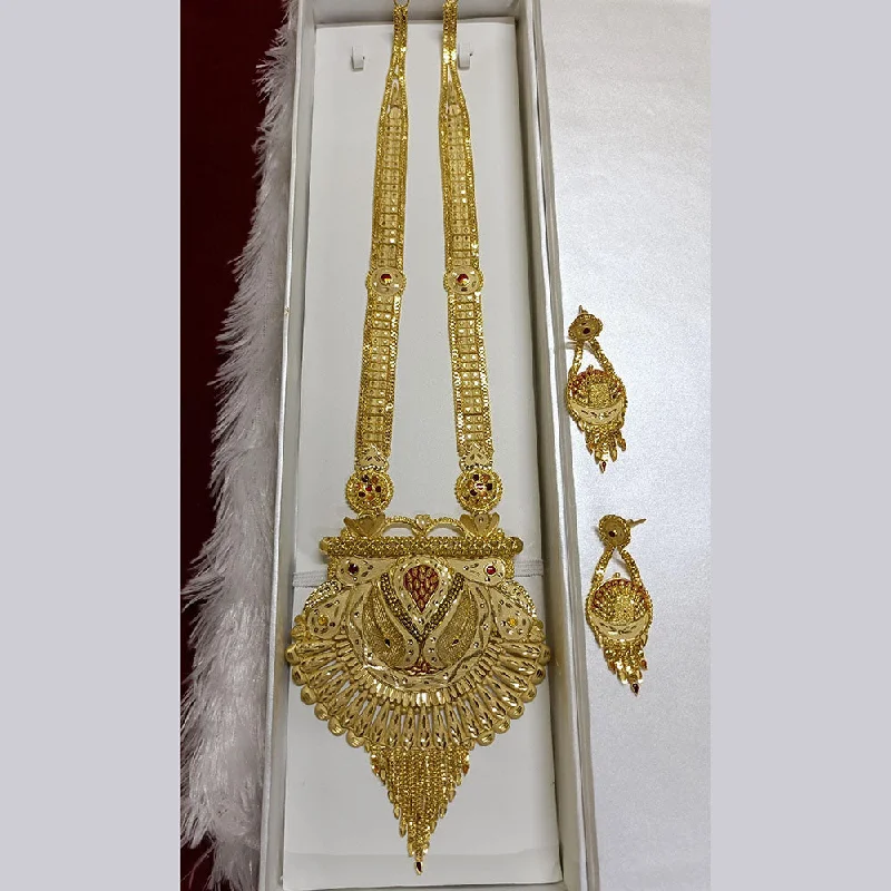 Elegant Crystal Necklace-Pari Art Jewellery Forming Long Necklace Set