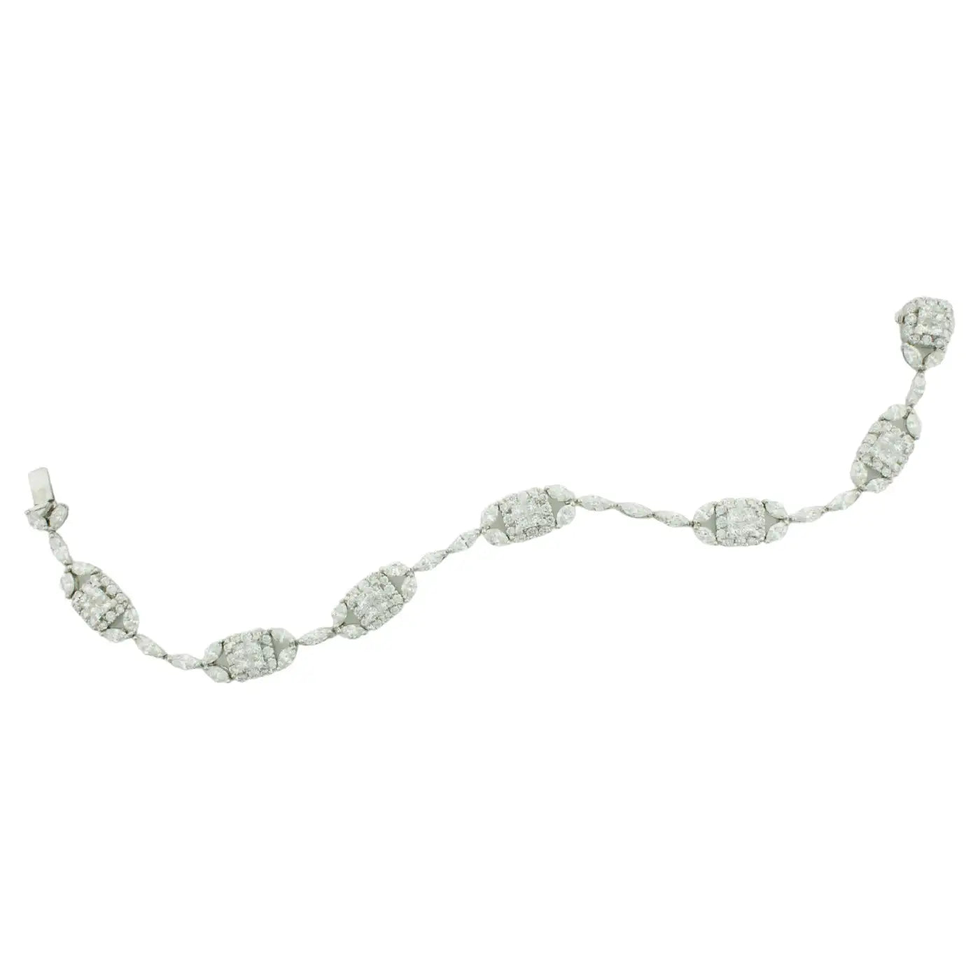 Sterling Silver Bracelets-Diamond Bracelet by "Greg Ruth" in 18k White Gold