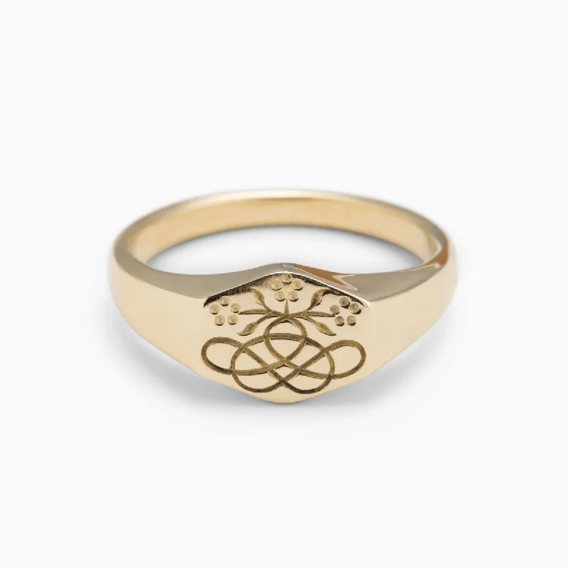 Elegant Rose Gold Ring-Posey Signet