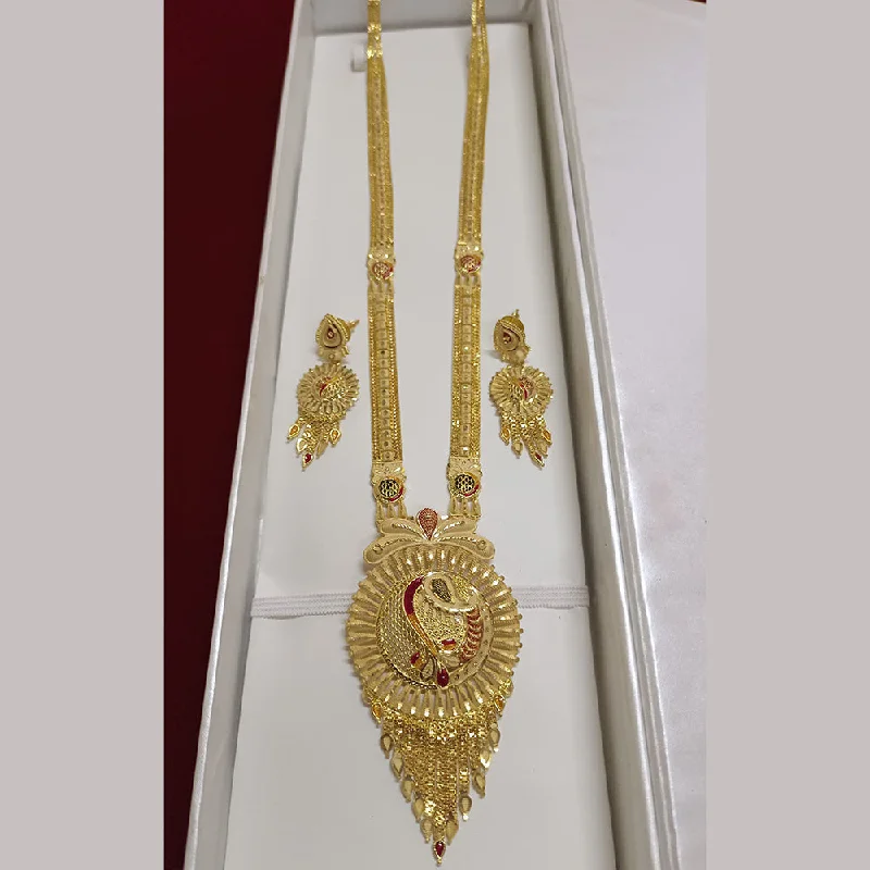 Birthstone Necklace for Mom-Pari Art Jewellery Forming Long Necklace Set