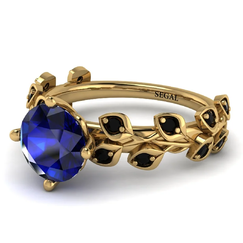 Simple Stacking Ring-Leaves All Around Blue Sapphire Ring - Sydney 2ct No. 43