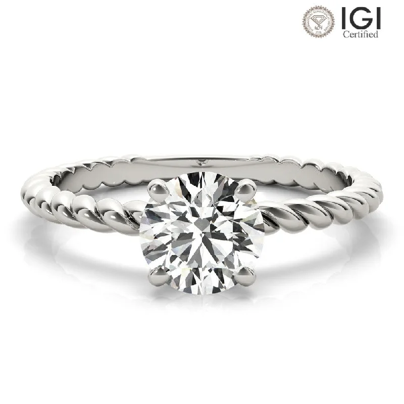 Infinity Love Ring-Eleanor Round Lab Grown Diamond Solitaire Engagement Ring IGI Certified