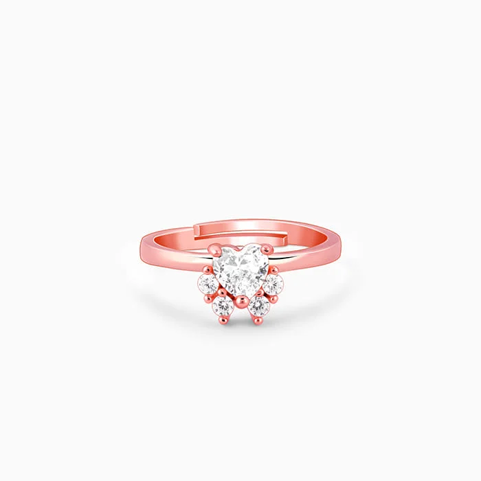 Customizable Birthstone Ring-Rose Gold Divine Lotus Ring