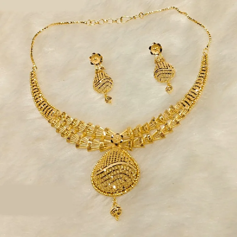 Elegant Silver Necklace-Sunrise Gold Forming Necklace Set