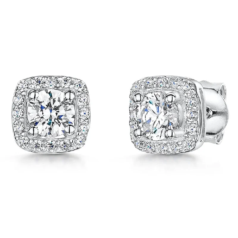 Bridal Earrings Set-Jools CZ Cushion Shaped Stud Earrings