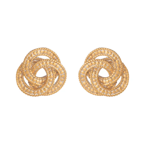 Artisan Silver Earrings-Anna Beck Gold Woven Stud Earrings