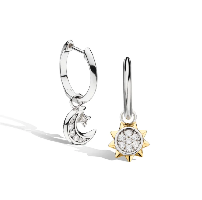 Elegant Cluster Earrings-Kit Heath Revival Céleste Sun & Crescent Moon Hoop Earrings