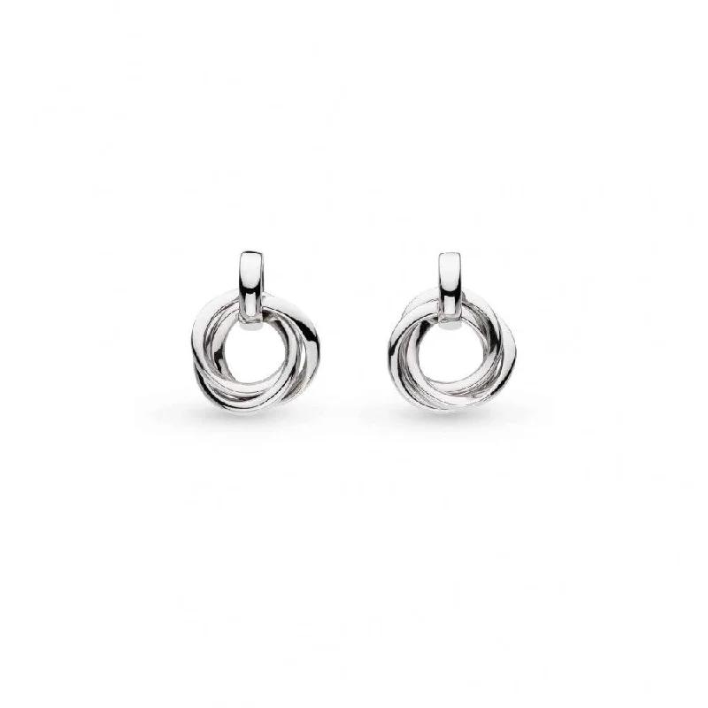 Sterling Silver Diamond Earrings-Kit Heath Bevel Trilogy Drop Earrings