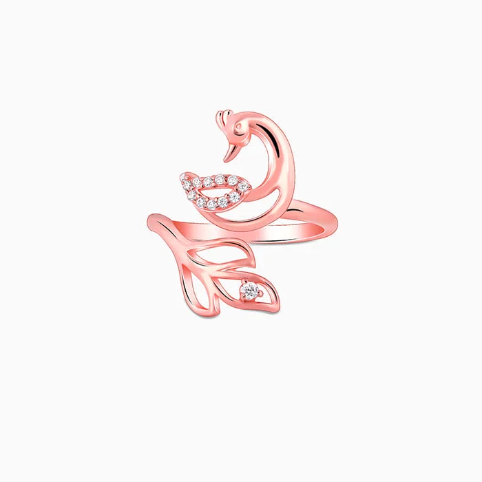 Designer Wedding Ring-Rose Gold Mohini Mor Ring