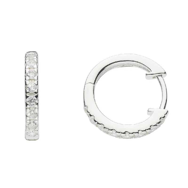 Lightweight Dangle Earrings-Clear Cubic Zirconia Huggie Stud Earrings