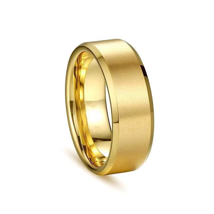 Classic Wedding Ring Set-The Titan Ring - Gold