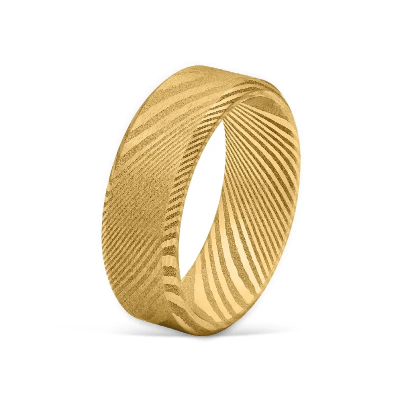 Men’s Silver Wedding Ring-The Maverick - Gold