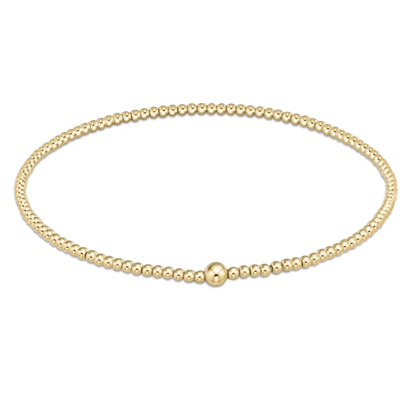 Gold Wedding Bangles with Diamonds-Classic Gold 2mm Bead Bangle