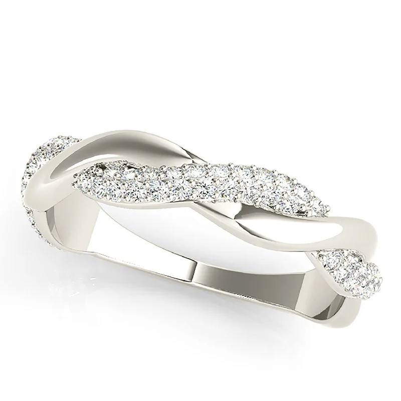 Statement Cocktail Ring-0.40 ctw Pave Set Round Diamond Infinity Wedding Band