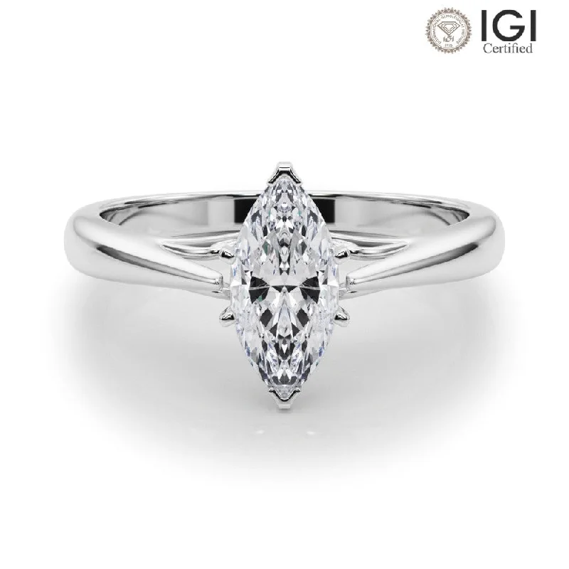 Statement Cocktail Ring-Katerina Marquise Lab Grown Diamond Solitaire Engagement Ring IGI Certified