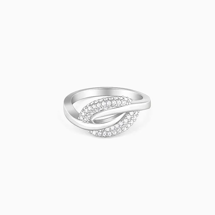 Gold Wedding Band for Women-Silver Oval Touch Ring