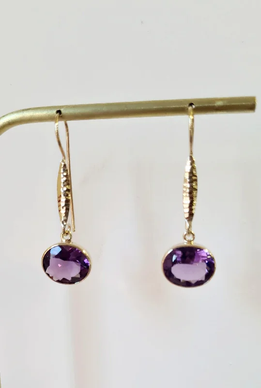 Light Blue Gem Earrings-Yaron Morhaim Gold Amethyst Earrings